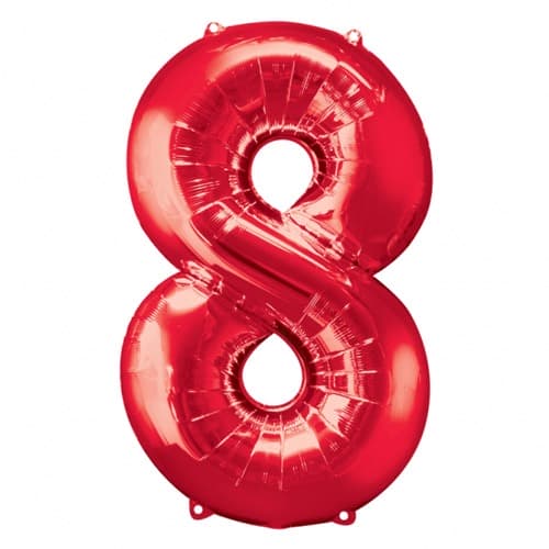 (image for) Anagram Number 8 Red Supershape Balloons