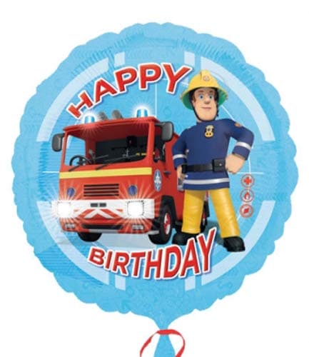 (image for) 18" Fireman Sam Happy Birthday Foil Balloons