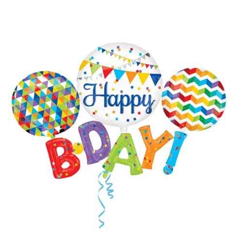 (image for) Happy Birthday Multi Foil Balloons