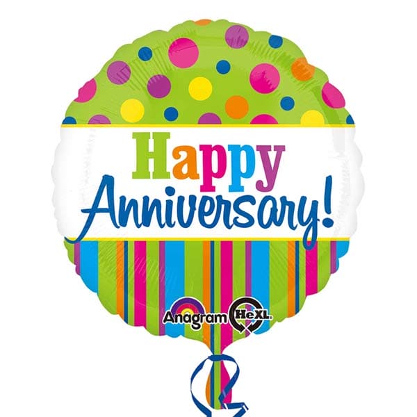 (image for) 18" Bright Anniversary Foil Balloons