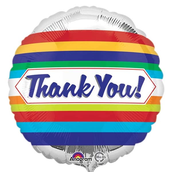 (image for) 18" Thank You Stripes Foil Balloons