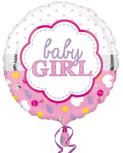 (image for) 18" Baby Girl Scallop Foil Balloons