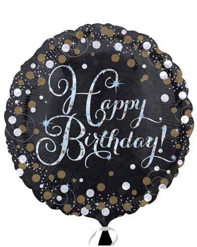 18 Black And Gold Happy Birthday Foil Balloons | Go International, UK