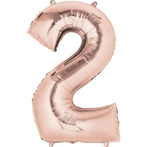 (image for) Anagram Rose Gold Number 2 Supershape Balloons