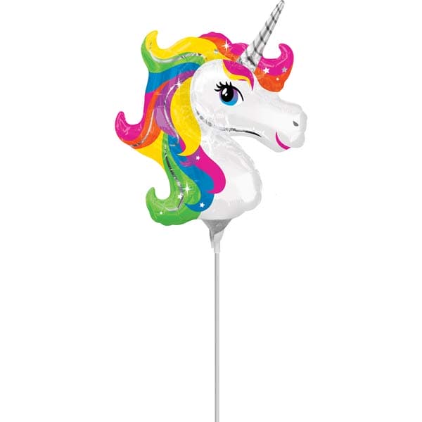 14" Unicorn Head Mini Shape Air Filled Balloons