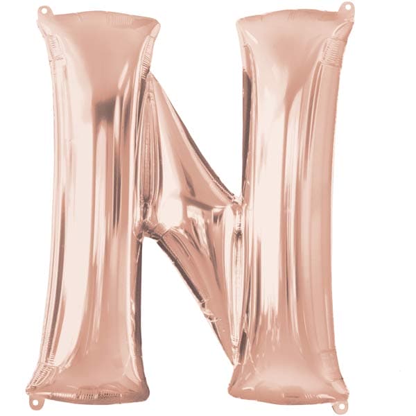 (image for) Rose Gold Letter N Supershape Balloon