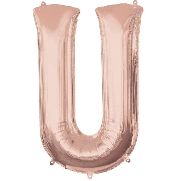 (image for) Rose Gold Letter U Supershape Balloon