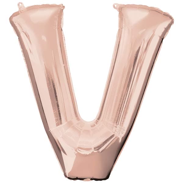 (image for) Rose Gold Letter V Supershape Balloon