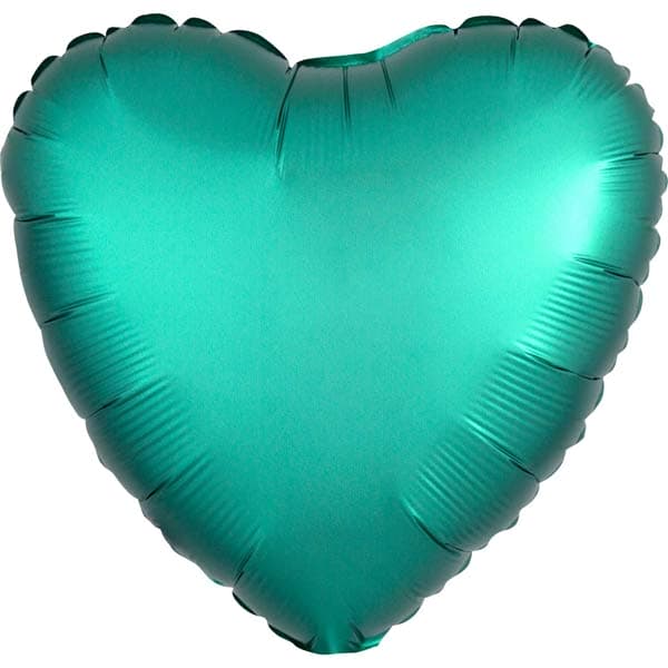 (image for) 18" Satin Luxe Jade Heart Foil Balloons