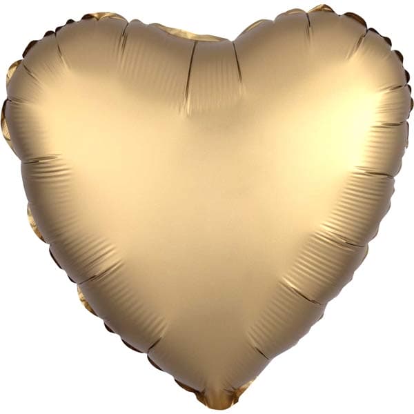 (image for) 18" Silk Lustre Gold Sateen Heart Foil Balloons