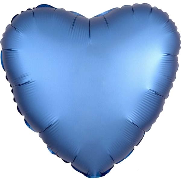 (image for) 18" Silk Lustre Azure Blue Heart Foil Balloons