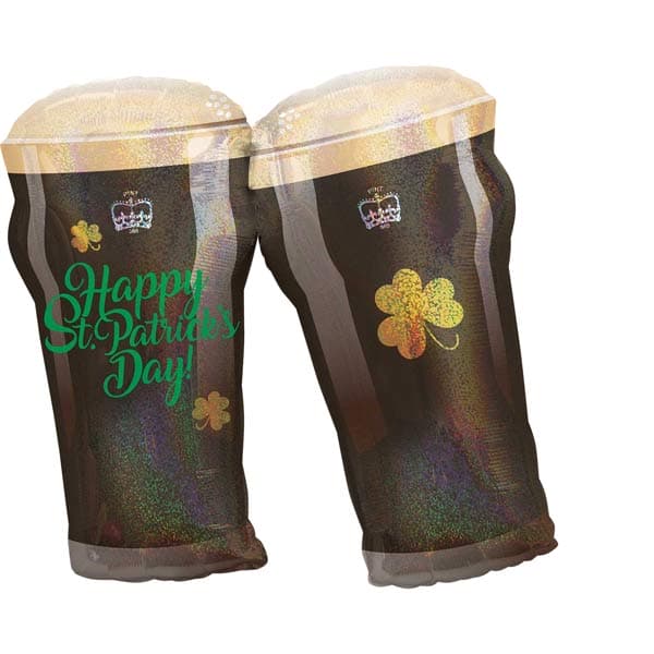 (image for) Happy St Patrick's Day Beer Glasses Supershape Balloons