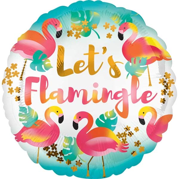 (image for) 18" Let's Flamingle Foil Balloons