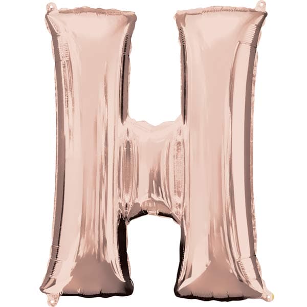 (image for) 16" Rose Gold Letter H Air Fill Balloons