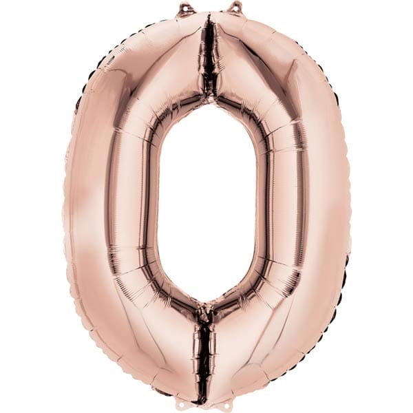 (image for) 16" Rose Gold Number 0 Air Fill Balloons