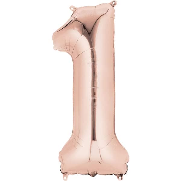 (image for) 16" Rose Gold Number 1 Air Fill Balloons