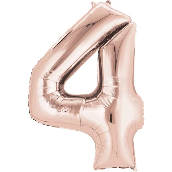 (image for) 16" Rose Gold Number 4 Air Fill Balloons