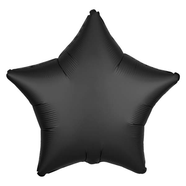 (image for) 18" Silk Lustre Onyx Black Star Foil Balloons