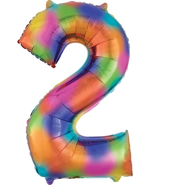 (image for) Anagram Rainbow Splash Number 2 Supershape Balloons