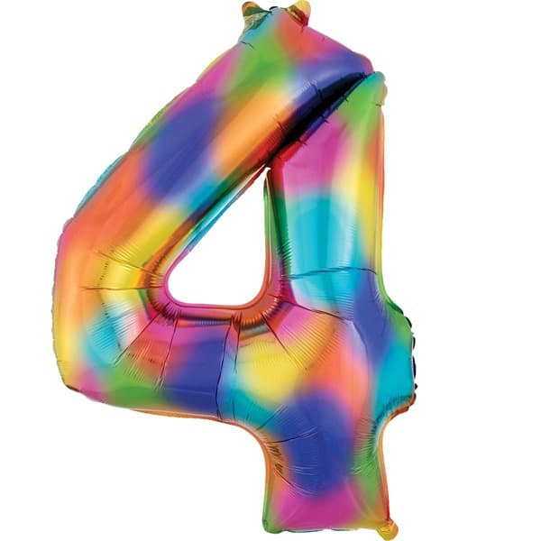 (image for) Anagram Rainbow Splash Number 4 Supershape Balloons