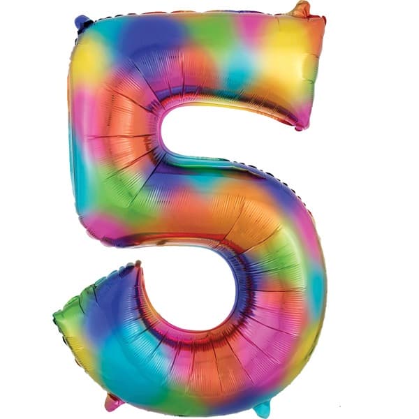 (image for) Anagram Rainbow Splash Number 5 Supershape Balloons