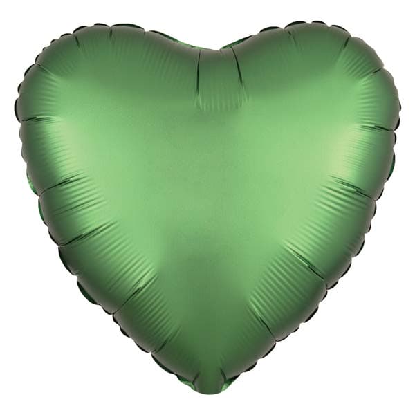 (image for) 18" Satin Luxe Emerald Heart Foil Balloons