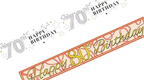 (image for) Age 70-100 Birthday Banners