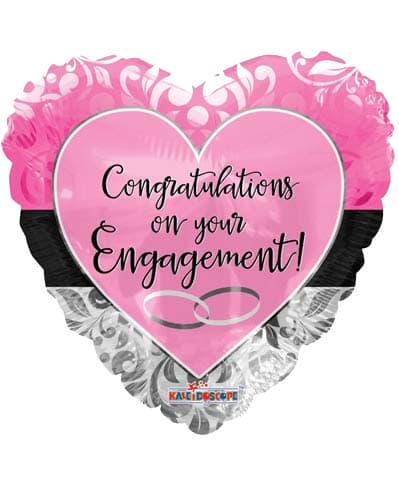 (image for) 18" Engagement Pink Heart Foil Balloons