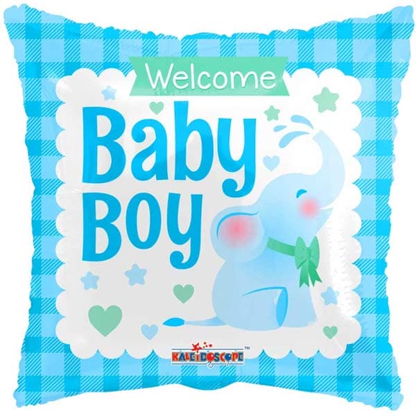 (image for) 18" Welcome Baby Boy Little Elephant Foil Balloons