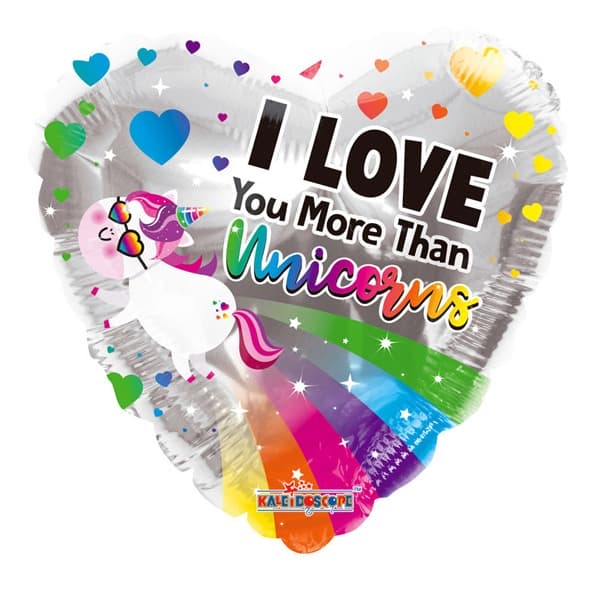 (image for) 18" I Love You More Than Unicorns Foil Balloons