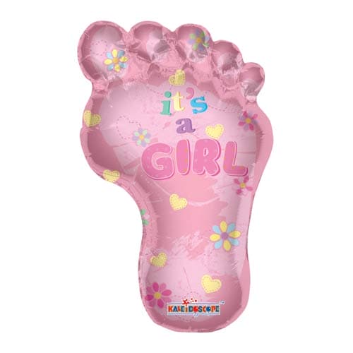 (image for) Baby Girl Footprint Supershape Foil Balloons