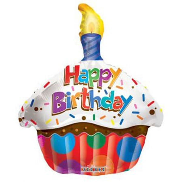 (image for) 18" Birthday Cupcake Foil Balloons