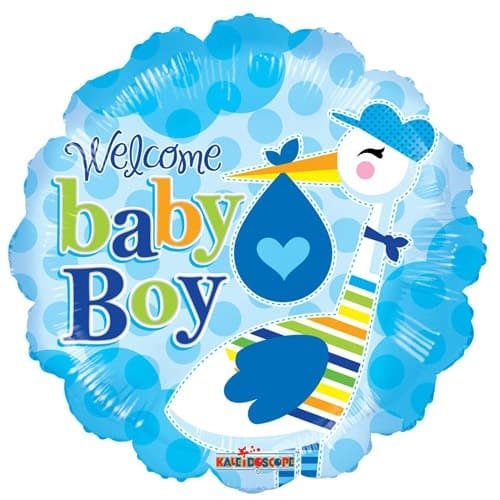 (image for) 18" Baby Boy Stork Foil Balloons