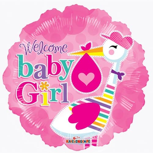 (image for) 18" Baby Girl Stork Foil Balloons