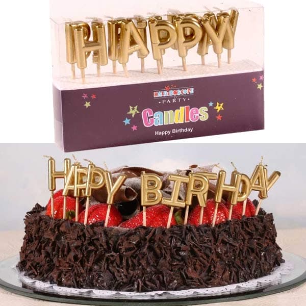 (image for) Happy Birthday Metallic Gold Letter Candles