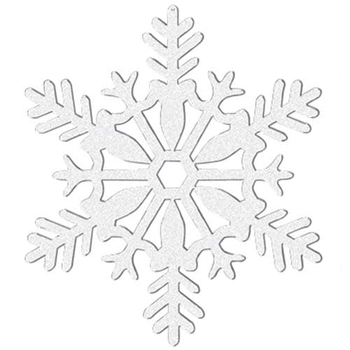 (image for) White Glitter Snowflake Hanging Decoration