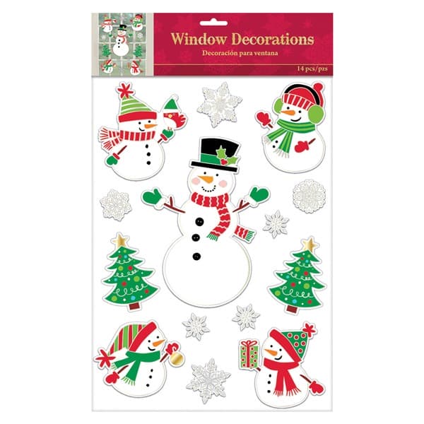 (image for) Snowman Embossed Vinyl Window Decorations