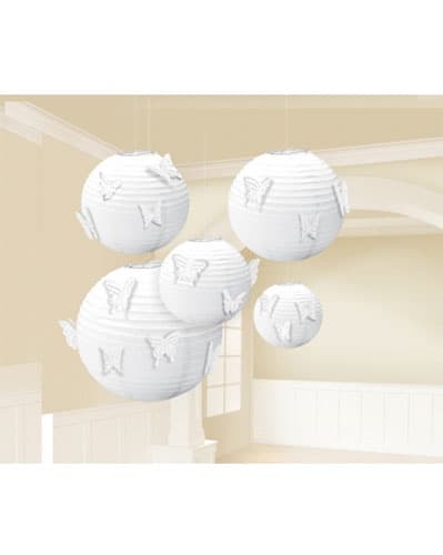 (image for) White Butterfly Lanterns 5pk