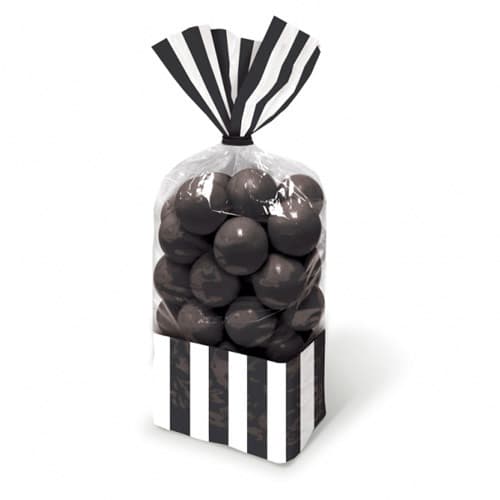 Black Striped Party Bags x10 - Click Image to Close