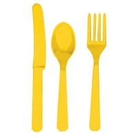 Sunshine Yellow Assorted Cutlery 24pk