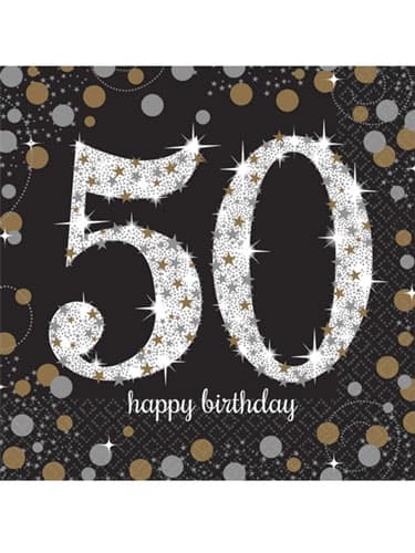 (image for) 50th Birthday Gold Celebration Napkins 16pk