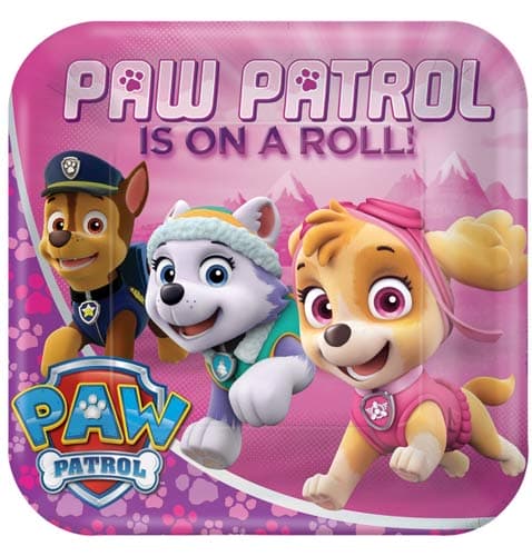 (image for) Paw Patrol Pink Paper Plates 8pk