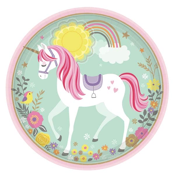 (image for) Magical Unicorn 23cm Paper Plates 8pk