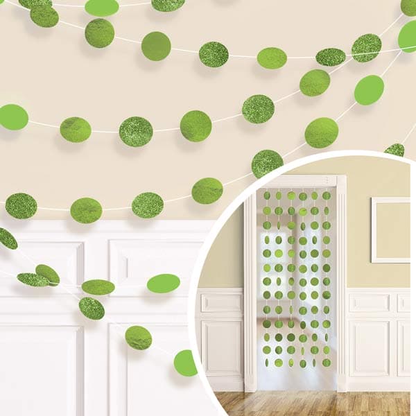 (image for) Kiwi Green Glitter String Decorations