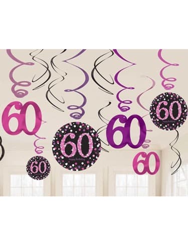 (image for) 60th Pink Celebration Swirl Decoration