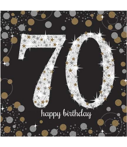 (image for) 70th Birthday Gold Celebration Napkins 16pk