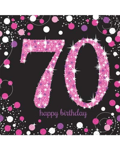 (image for) 70th Birthday Pink Celebration Napkins 16pk