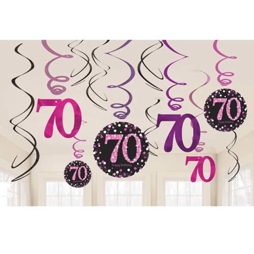 (image for) 70th Pink Celebration Swirl Decoration