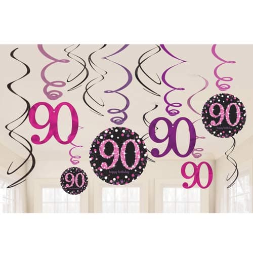 (image for) 90th Pink Celebration Swirl Decoration