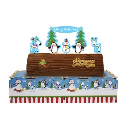 (image for) Joyful Snowman Christmas Log Stand